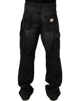 Dolce & Gabbana Dark Gray Cotton Baggy Cargo Men Denim Jeans