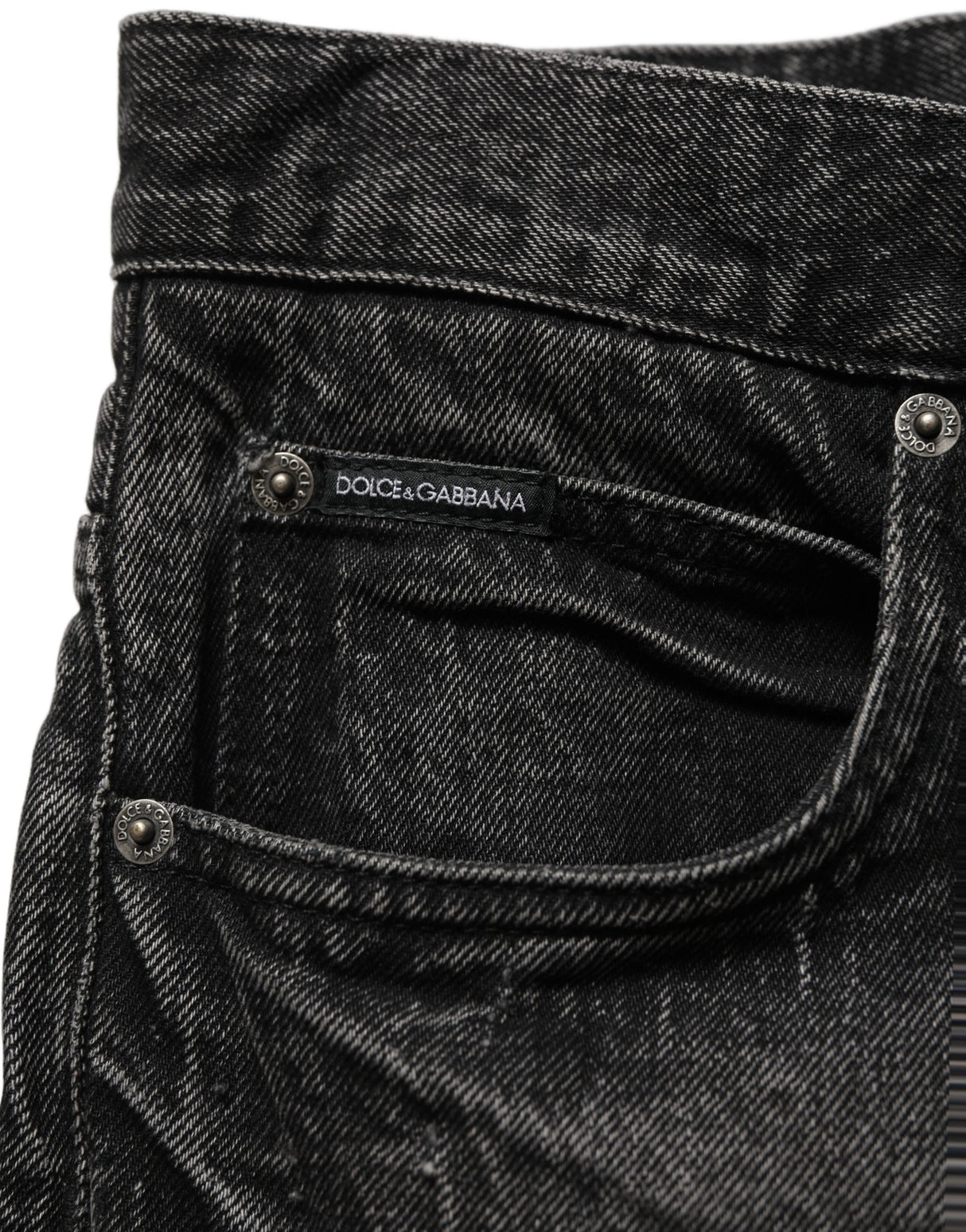Dolce & Gabbana Dark Gray Cotton Baggy Cargo Men Denim Jeans