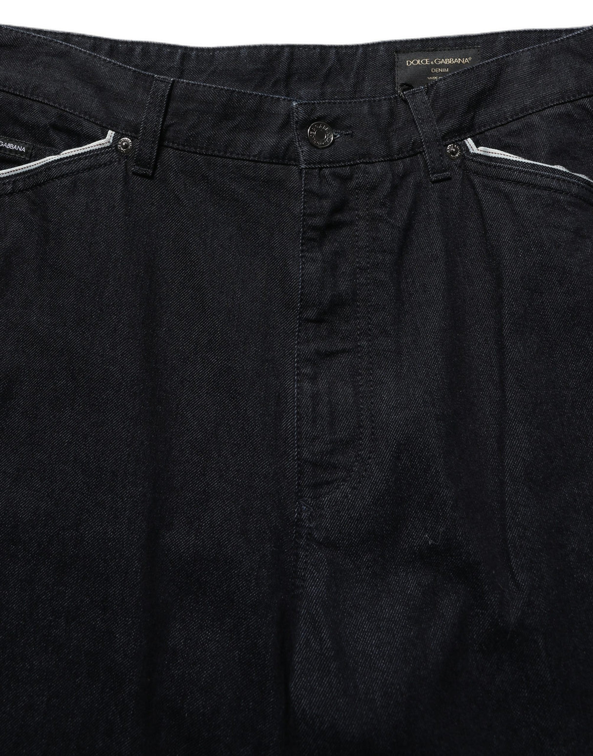 Dolce & Gabbana Black Cotton Stretch Straight Men Denim Jeans