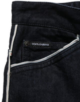 Dolce & Gabbana Black Cotton Stretch Straight Men Denim Jeans