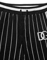 Dolce & Gabbana Black Striped DG Patch Men Sweatpants Pants