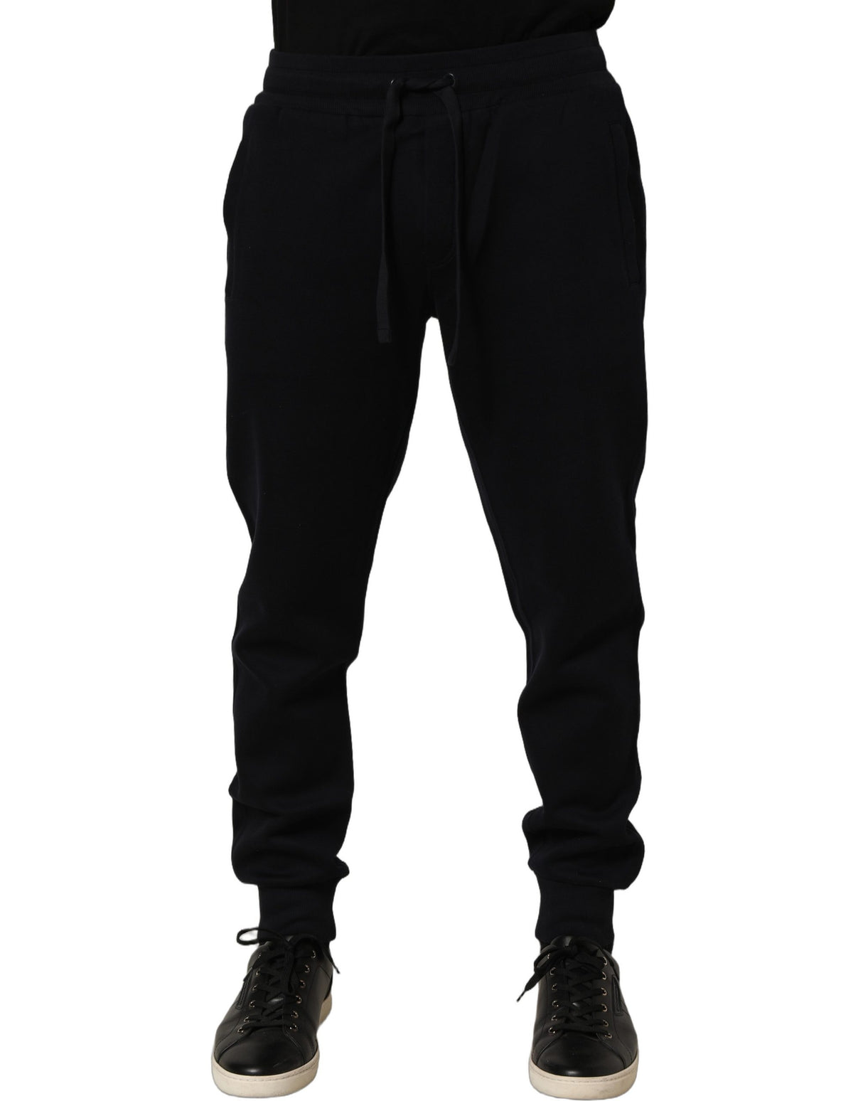 Dolce & Gabbana Blue Cotton Drawstring Jogger Trouser Pants