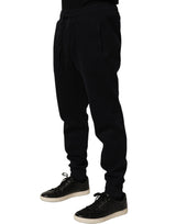 Dolce & Gabbana Blue Cotton Drawstring Jogger Trouser Pants
