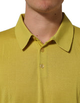 Dolce & Gabbana Yellow Cashmere Short Sleeves Polo T-shirt