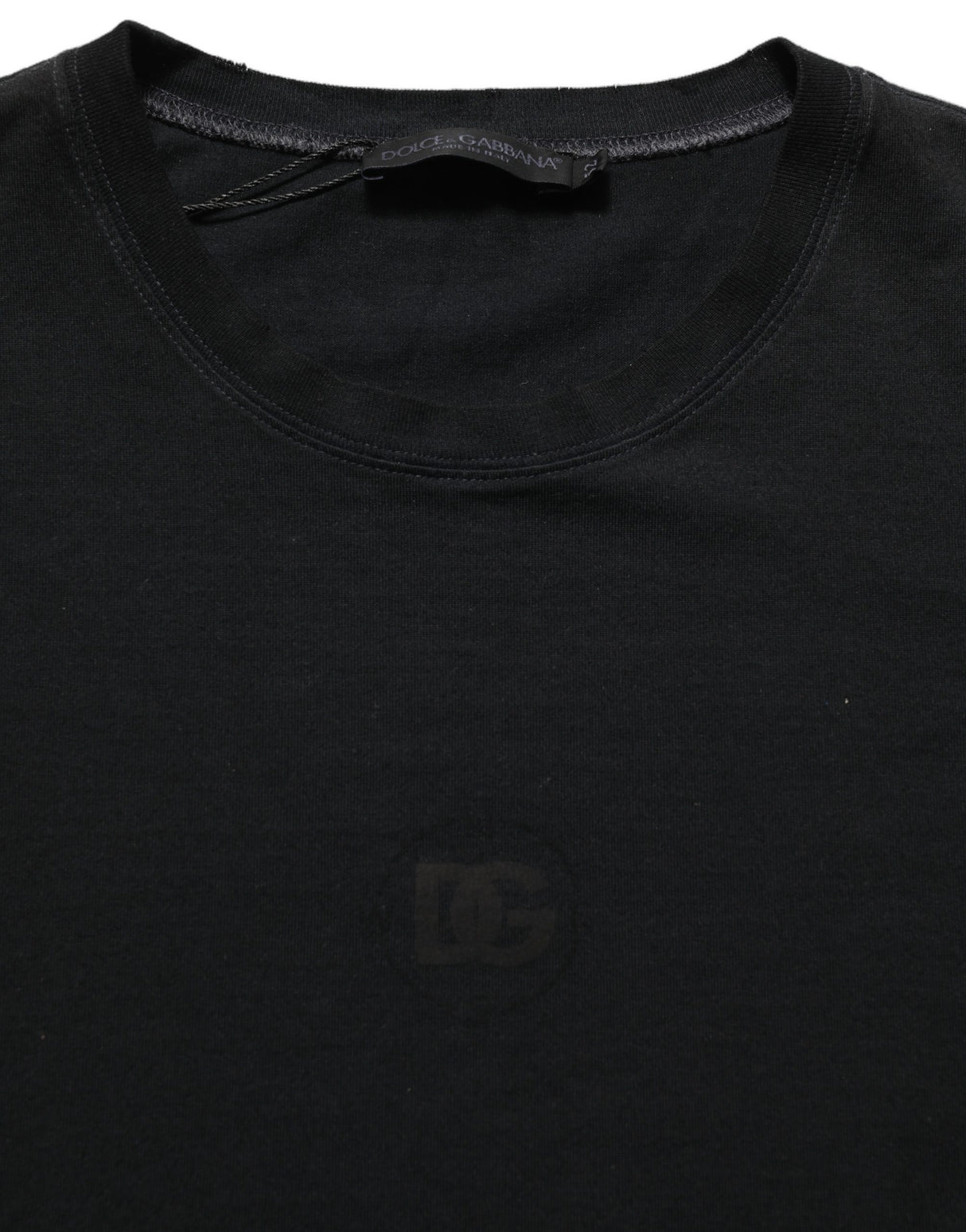 Dolce & Gabbana Black Cotton Short Sleeve Crew Neck T-shirt