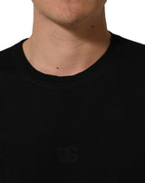 Dolce & Gabbana Black Cotton Short Sleeve Crew Neck T-shirt