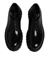 Dolce & Gabbana Black Calf Leather Hi-Trekking Derby Shoes