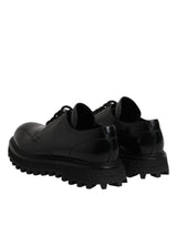 Dolce & Gabbana Black Calf Leather Hi-Trekking Derby Shoes