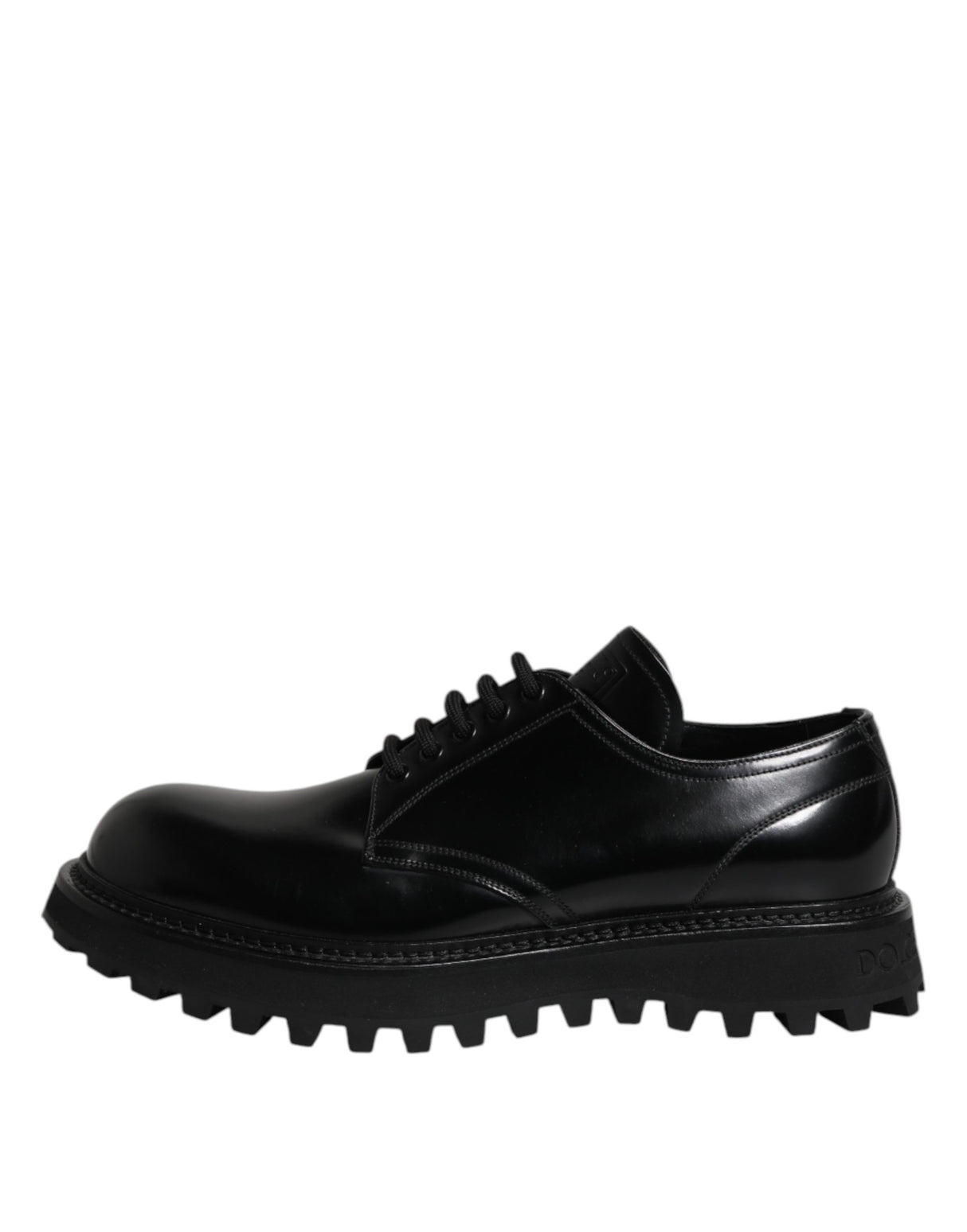 Dolce & Gabbana Black Calf Leather Hi-Trekking Derby Shoes