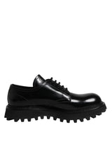 Dolce & Gabbana Black Calf Leather Hi-Trekking Derby Shoes