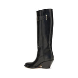 Chloé Black Calf Leather Bos Taurus Over The Knee