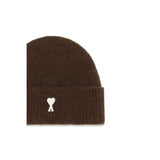 Ami Paris Brown Wool Oves Aries Beanie