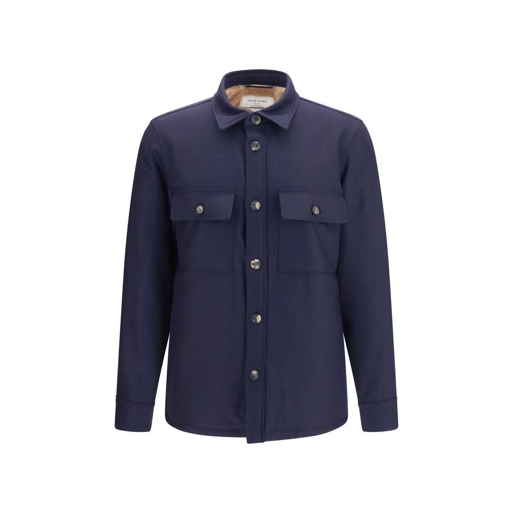 Jacob Cohen Blue Wool Oves Aries Full-Length Jacket