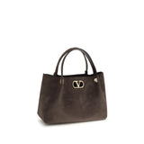 Valentino Garavani Brown Calf Leather Bos Taurus Shoulder Bag