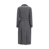 Brunello Cucinelli Gray Alpaca Vicugna Pacos Coat