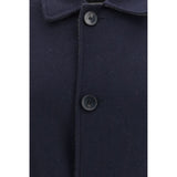 Etro Blue Wool Oves Aries Coat