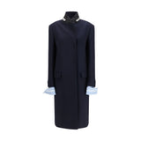 Prada Blue Wool Oves Aries Coat
