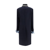 Prada Blue Wool Oves Aries Coat