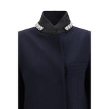 Prada Blue Wool Oves Aries Coat