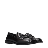 The Attico Black Leather Slip-On Loafers
