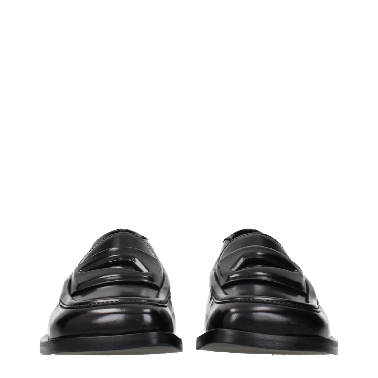 The Attico Black Leather Slip-On Loafers