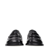 The Attico Black Leather Slip-On Loafers