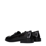 The Attico Black Leather Slip-On Loafers