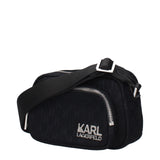 Karl Lagerfeld Black Fabric Crossbody Bag