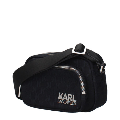 Karl Lagerfeld Black Fabric Crossbody Bag