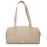 Karl Lagerfeld Beige Leather Shoulder Bag