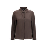 Lardini Brown Silk Dress Shirt