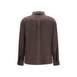 Lardini Brown Silk Dress Shirt