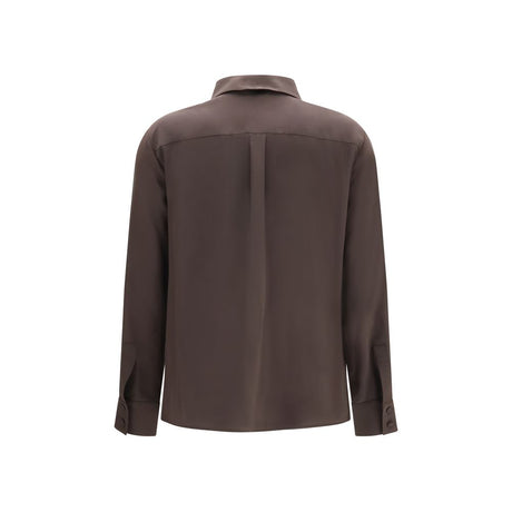 Lardini Brown Silk Dress Shirt
