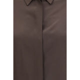 Lardini Brown Silk Dress Shirt
