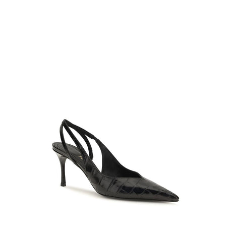 Ferragamo Black Calf Leather Bos Taurus Pumps