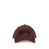 Ganni Bordeaux Cotton Cap (Baseball Hat)