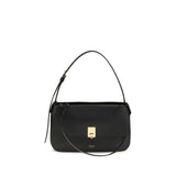 Ferragamo Black Calf Leather Bos Taurus Shoulder Bag