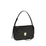 Ferragamo Black Calf Leather Bos Taurus Shoulder Bag