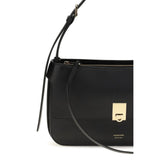 Ferragamo Black Calf Leather Bos Taurus Shoulder Bag