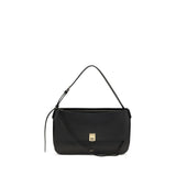 Ferragamo Black Calf Leather Bos Taurus Shoulder Bag