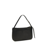 Ferragamo Black Calf Leather Bos Taurus Shoulder Bag