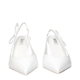 Prada White Leather High Heel Pumps