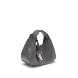 Ganni Gray Leather Shoulder Bag