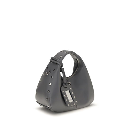 Ganni Gray Leather Shoulder Bag