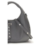 Ganni Gray Leather Shoulder Bag