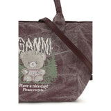 Ganni Bordeaux Cotton Shoulder Bag