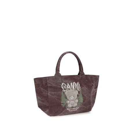 Ganni Bordeaux Recycled Cotton Shoulder Bag
