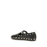 Ganni Black Recycled Polyester Ballet Flats