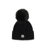 Moncler Black Wool Oves Aries Beanie