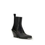 Rabanne Black Calf Leather Bos Taurus Ankle Boots